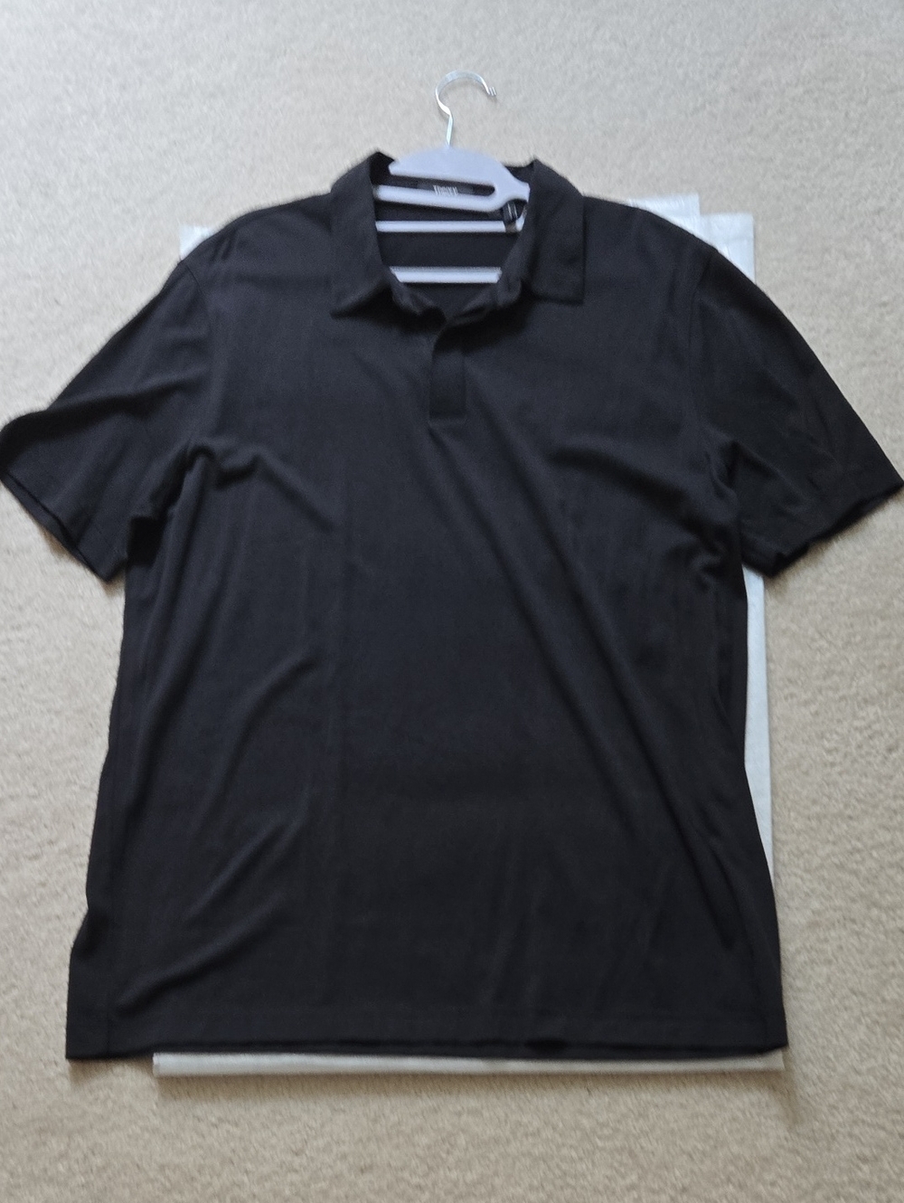 Men Theory Black Short-Sleeve Polo